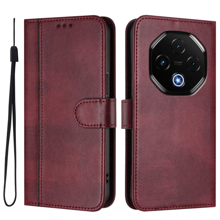 For UMIDIGI G100 Pro Line Splicing Buckle Retro Leather Phone Case