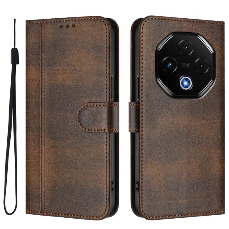 For UMIDIGI G100 Pro Line Splicing Buckle Retro Leather Phone Case