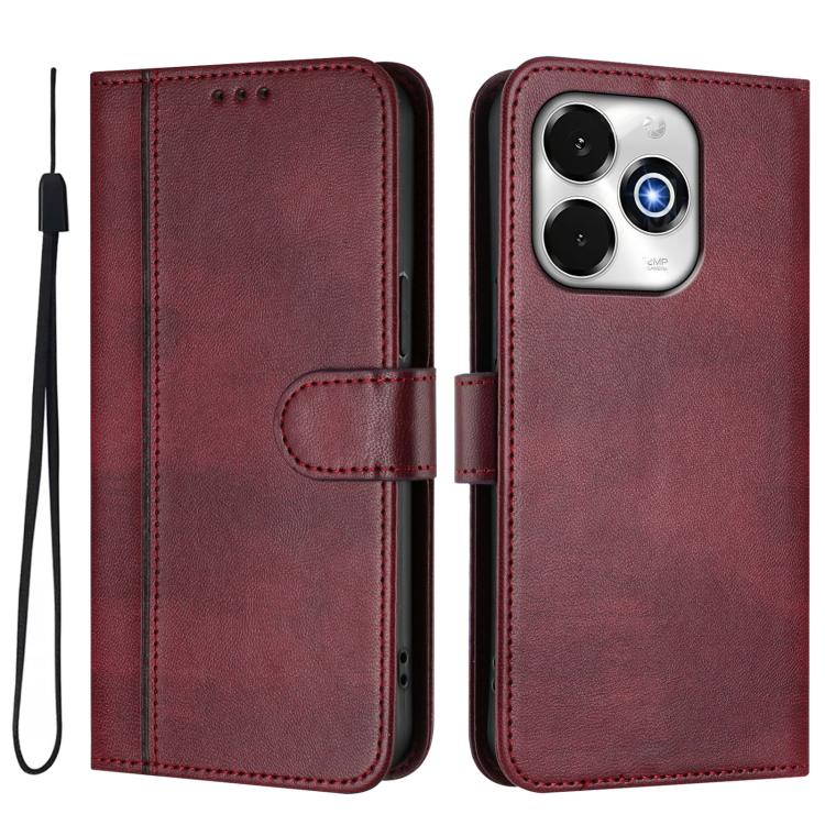 For UMIDIGI G100X Line Splicing Buckle Retro Leather Phone Case