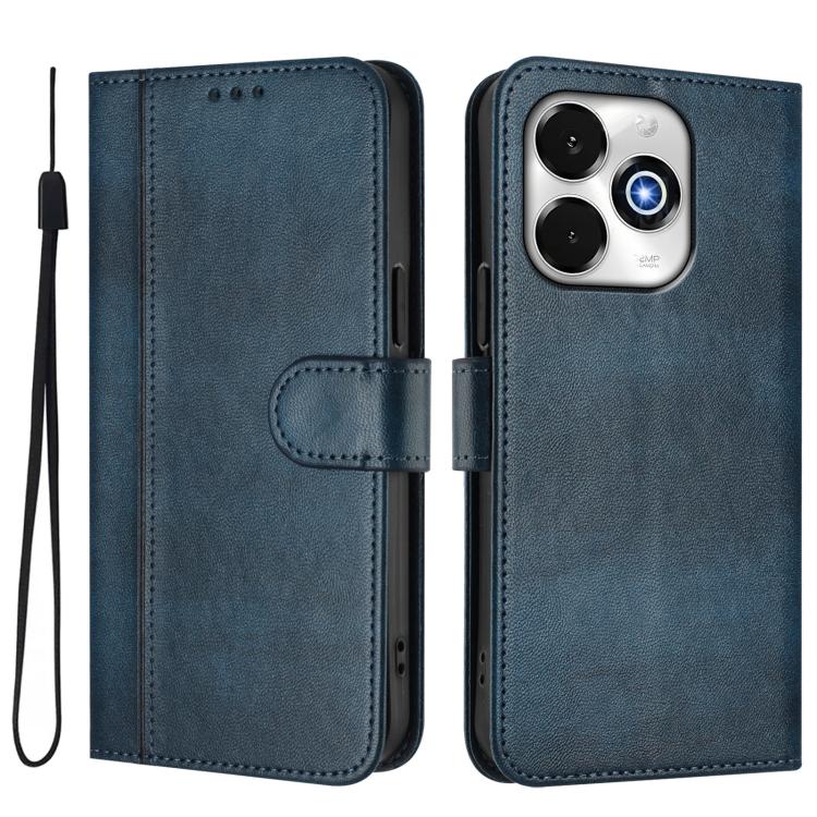 For UMIDIGI G100X Line Splicing Buckle Retro Leather Phone Case