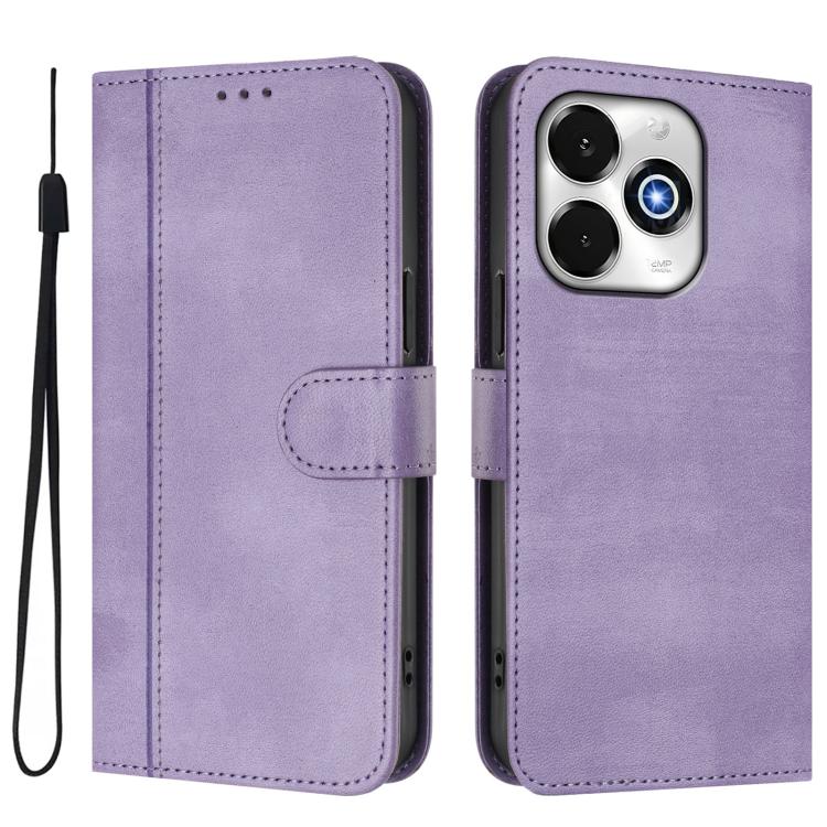 For UMIDIGI G100X Line Splicing Buckle Retro Leather Phone Case