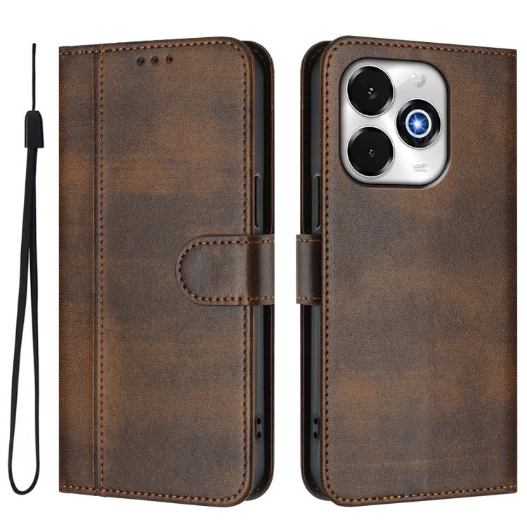For UMIDIGI G100X Line Splicing Buckle Retro Leather Phone Case