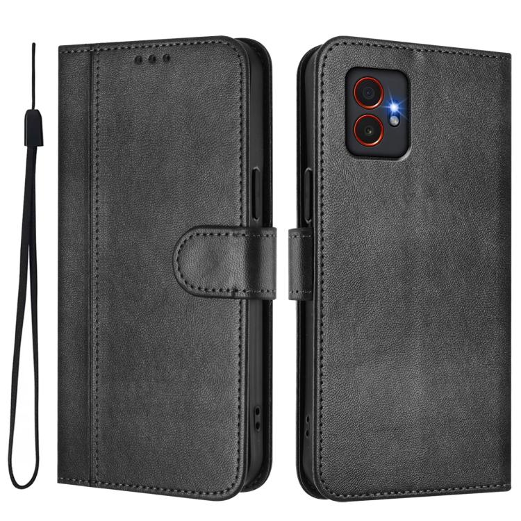 For Samsung Galaxy Xcover7 Pro Line Splicing Buckle Retro Leather Phone Case