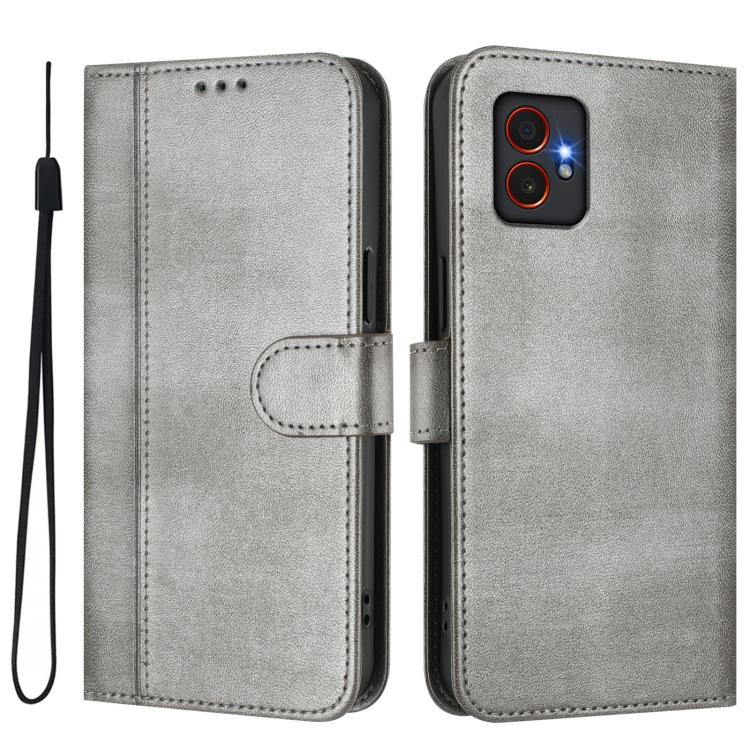 For Samsung Galaxy Xcover7 Pro Line Splicing Buckle Retro Leather Phone Case