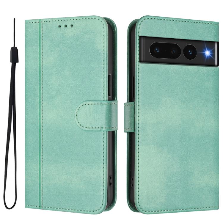 For Google Pixel 7 Pro Line Splicing Buckle Retro Leather Phone Case