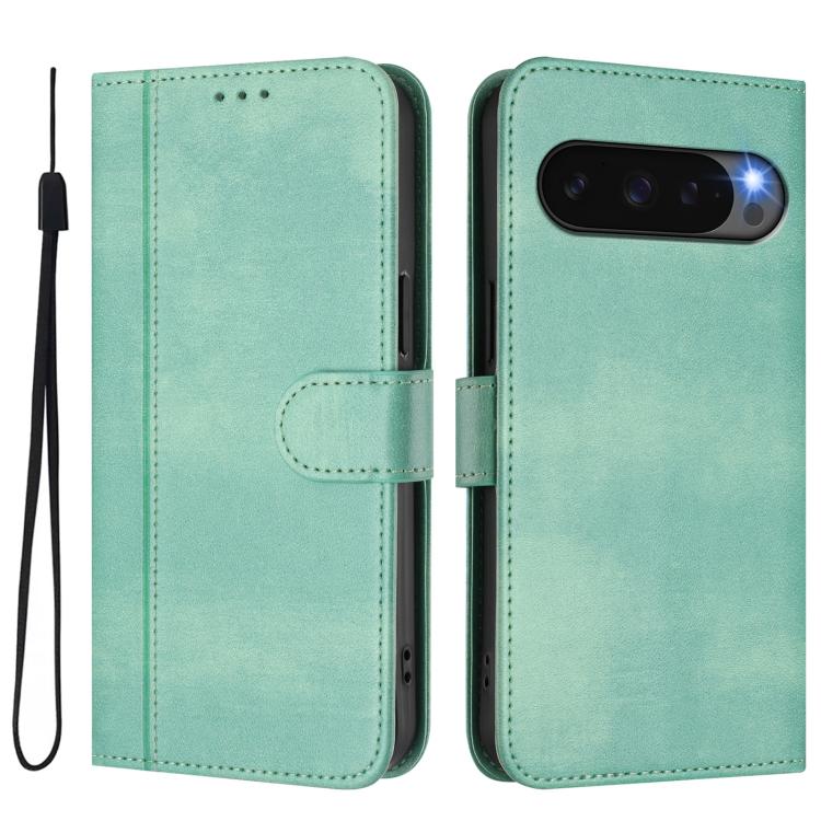 For Google Pixel 10 / 10 Pro / Pixel 9 / 9 Pro Line Splicing Buckle Retro Leather Phone Case
