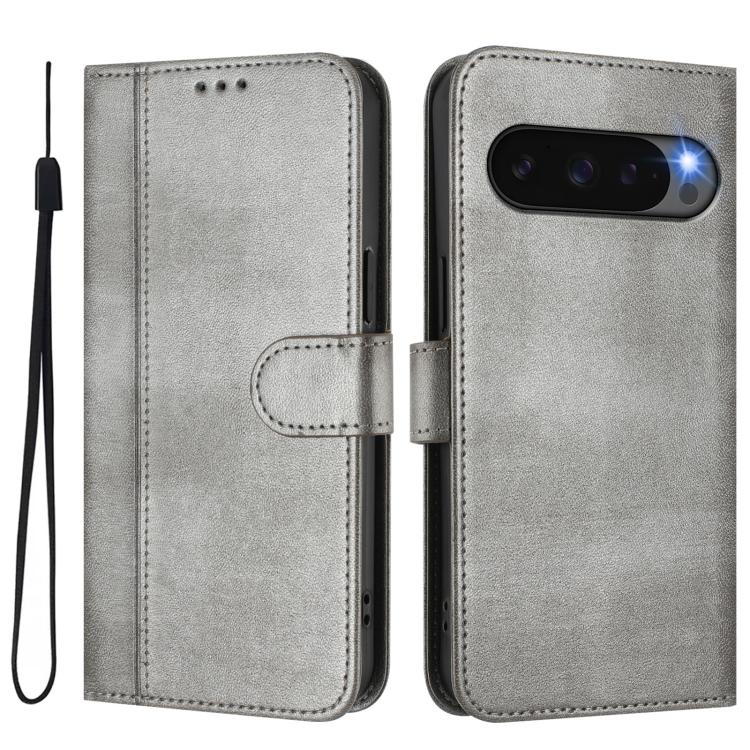 For Google Pixel 10 / 10 Pro / Pixel 9 / 9 Pro Line Splicing Buckle Retro Leather Phone Case