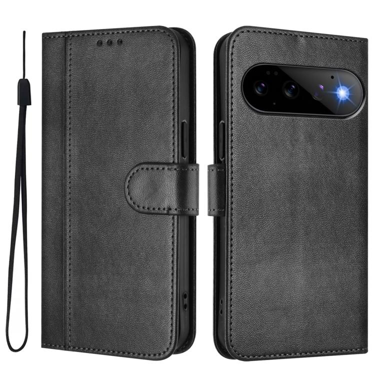 For Google Pixel 11 Pro / 11 Line Splicing Buckle Retro Leather Phone Case