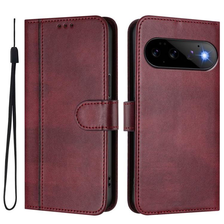 For Google Pixel 11 Pro / 11 Line Splicing Buckle Retro Leather Phone Case
