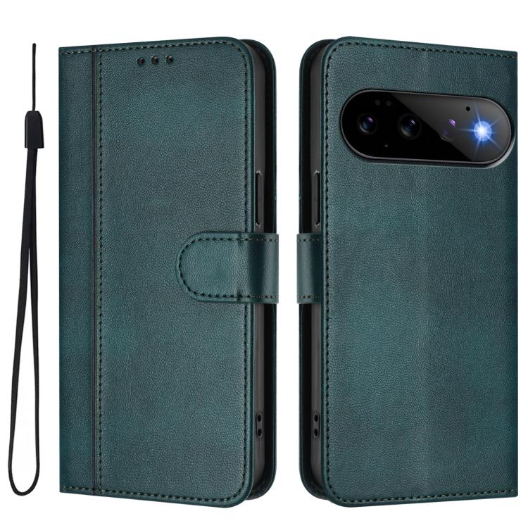 For Google Pixel 11 Pro / 11 Line Splicing Buckle Retro Leather Phone Case