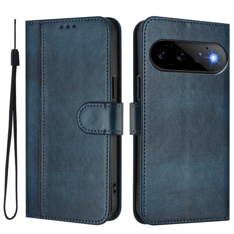 For Google Pixel 11 Pro / 11 Line Splicing Buckle Retro Leather Phone Case
