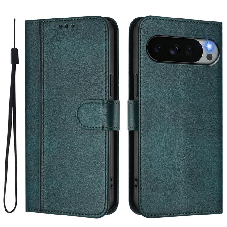 For Google Pixel 11 Pro XL Line Splicing Buckle Retro Leather Phone Case