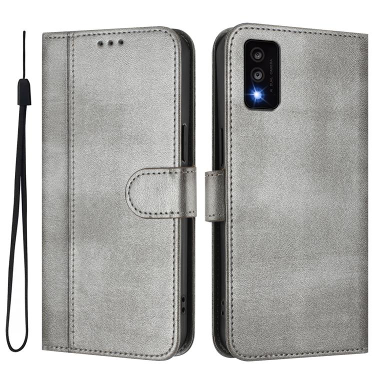 For TCL 30T Line Splicing Buckle Retro Leather Phone Case