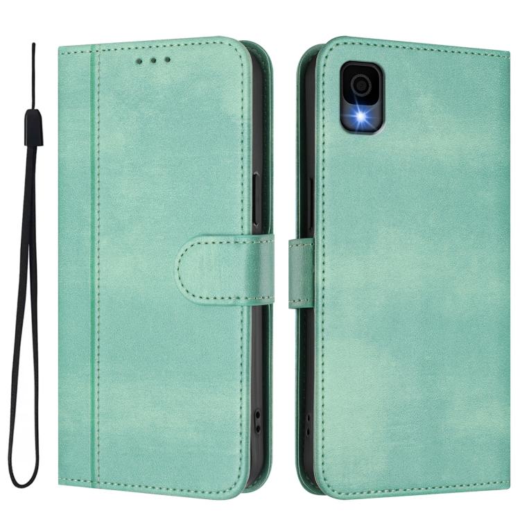 For TCL 30z T602DL Line Splicing Buckle Retro Leather Phone Case