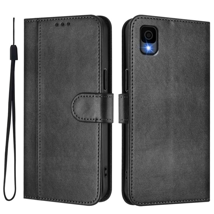 For TCL 30z T602DL Line Splicing Buckle Retro Leather Phone Case