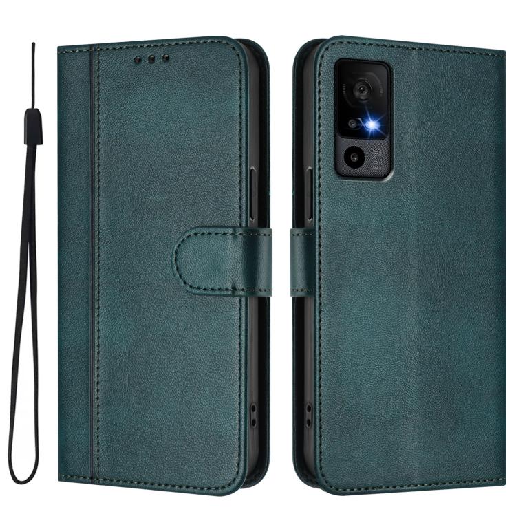 For TCL 40 R 5G Line Splicing Buckle Retro Leather Phone Case