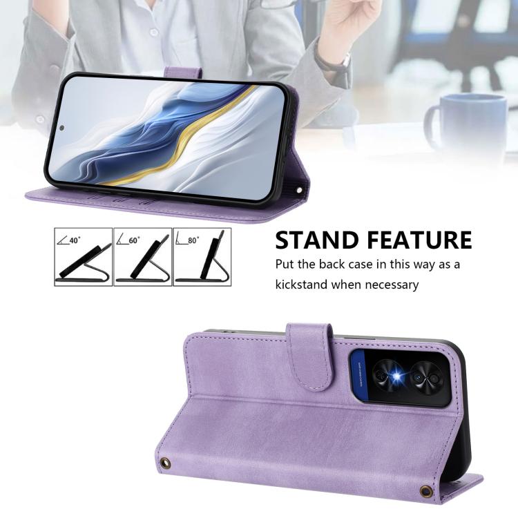 For TCL 50 5G / 50 XE / 50 XE NxtPaper Line Splicing Buckle Retro Leather Phone Case