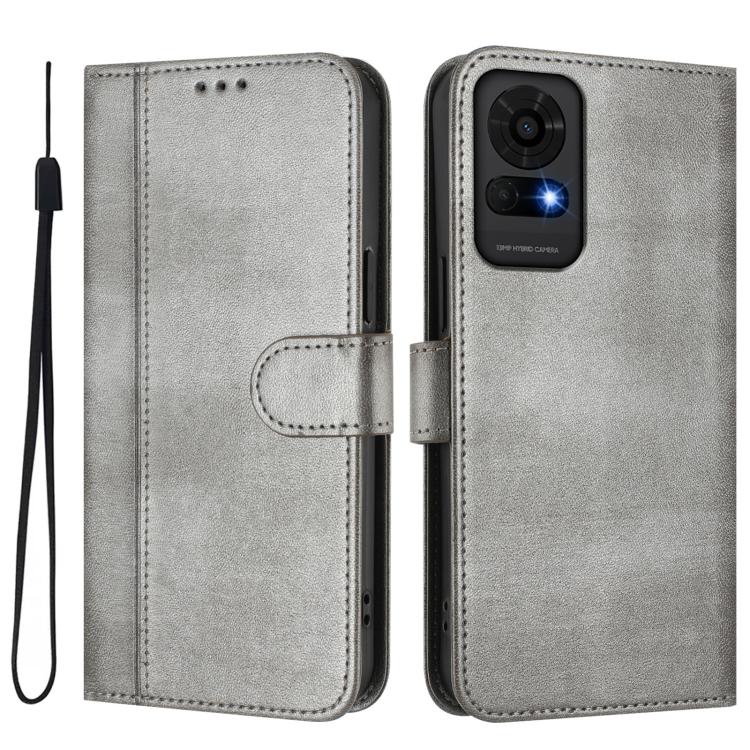 For TCL 50 LE / TCL K23 / K24 Line Splicing Buckle Retro Leather Phone Case