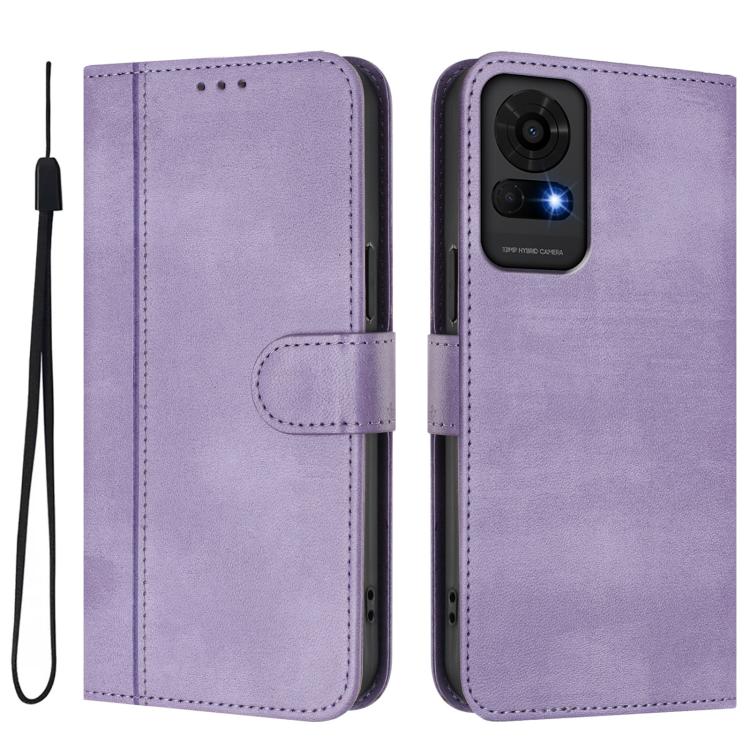 For TCL 50 LE / TCL K23 / K24 Line Splicing Buckle Retro Leather Phone Case