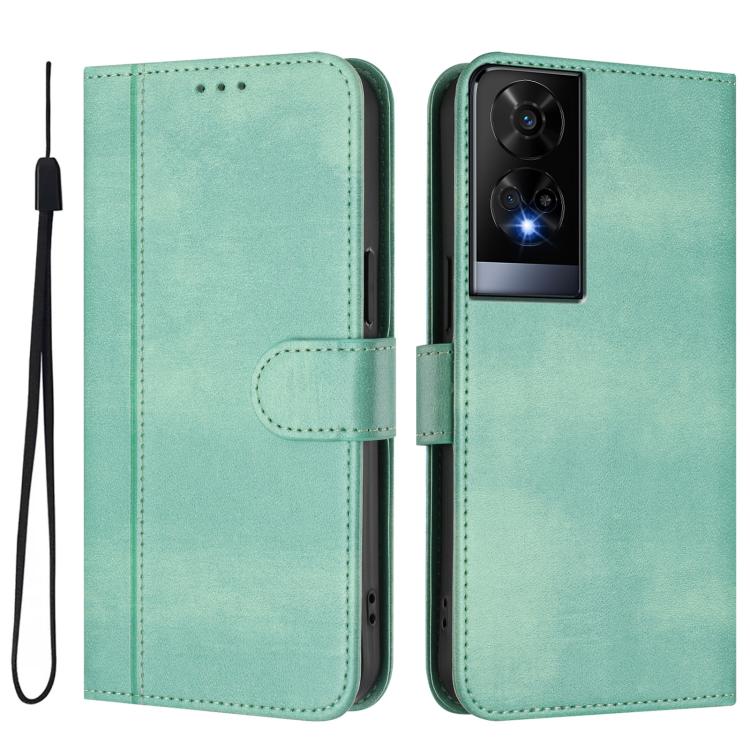 For TCL 50 XE Line Splicing Buckle Retro Leather Phone Case
