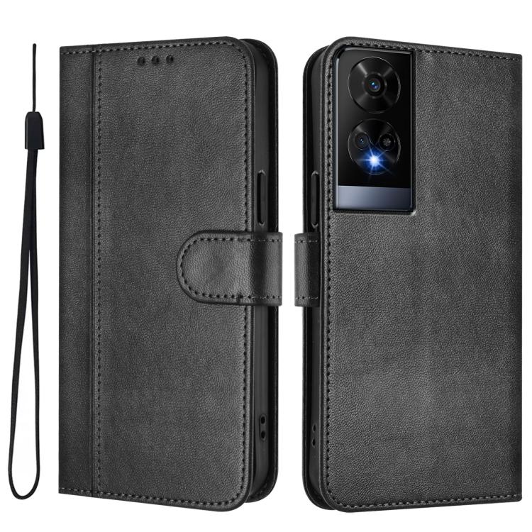 For TCL 50 XE Line Splicing Buckle Retro Leather Phone Case