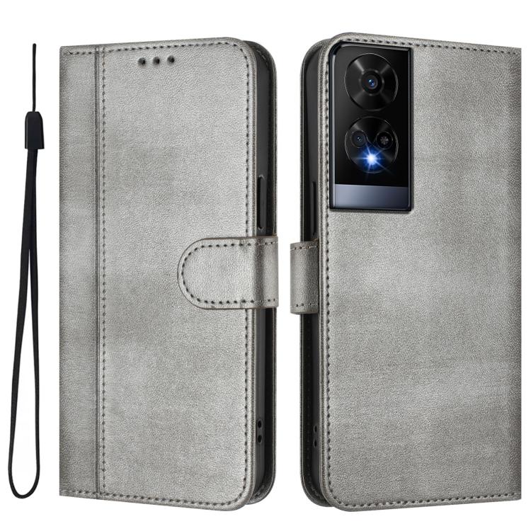For TCL 50 XE Line Splicing Buckle Retro Leather Phone Case