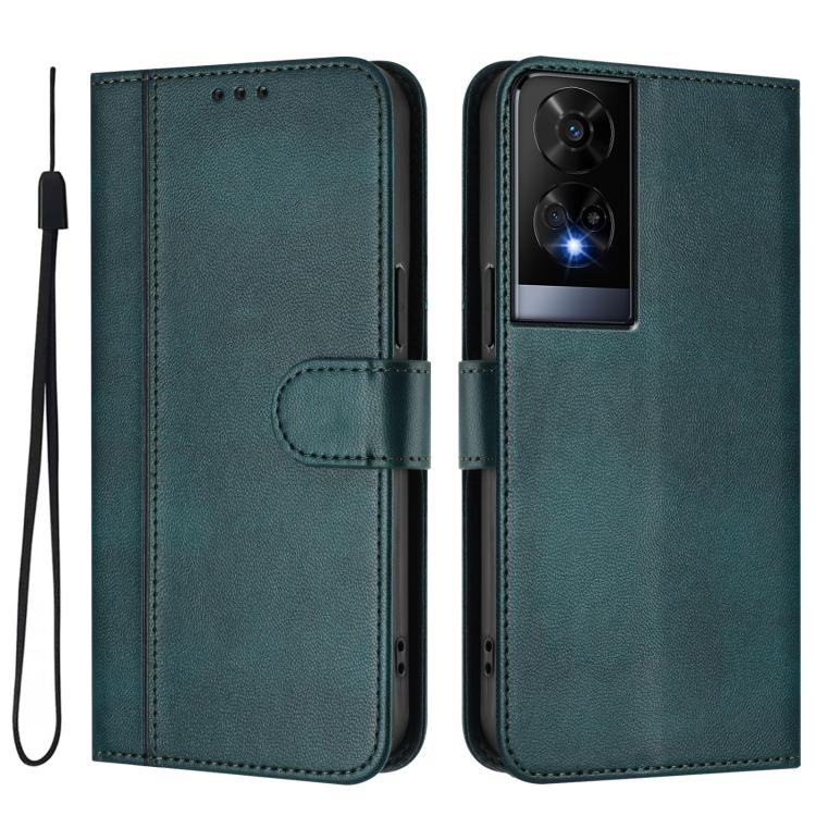 For TCL 50 XE Line Splicing Buckle Retro Leather Phone Case