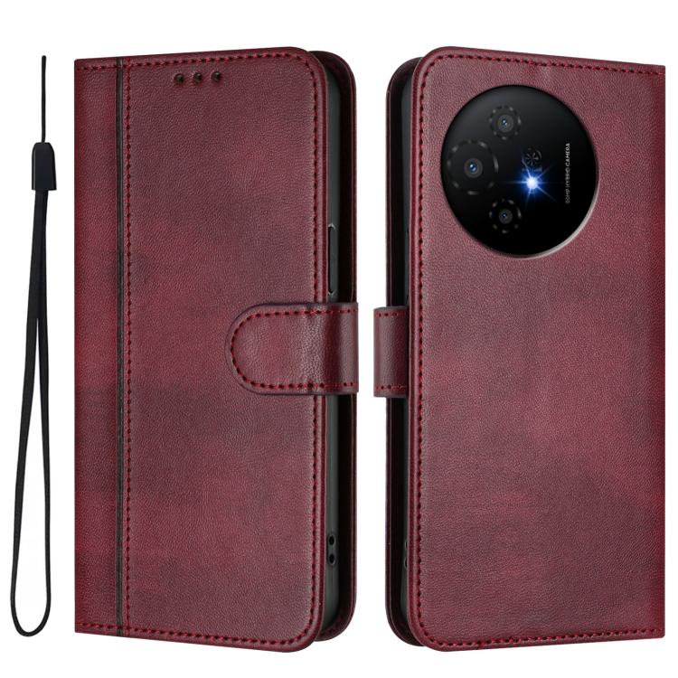 For TCL 50 XL 5G / 50 XL NxtPaper Line Splicing Buckle Retro Leather Phone Case