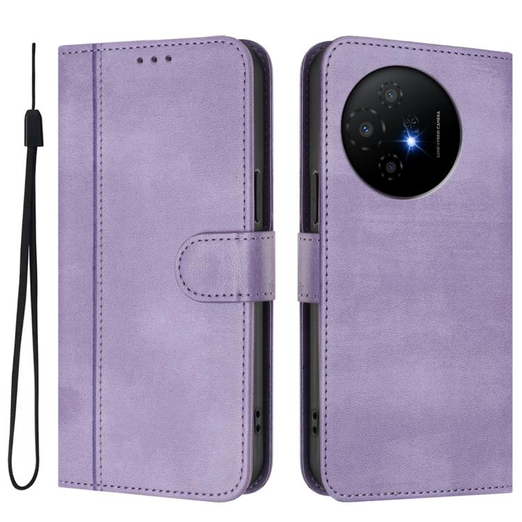 For TCL 50 XL 5G / 50 XL NxtPaper Line Splicing Buckle Retro Leather Phone Case
