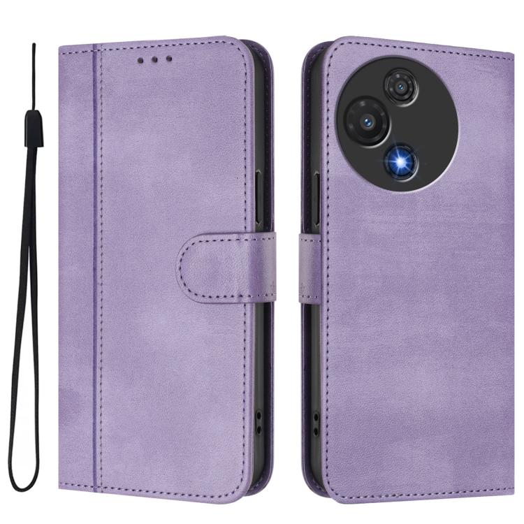 For TCL 60R 5G Line Splicing Buckle Retro Leather Phone Case