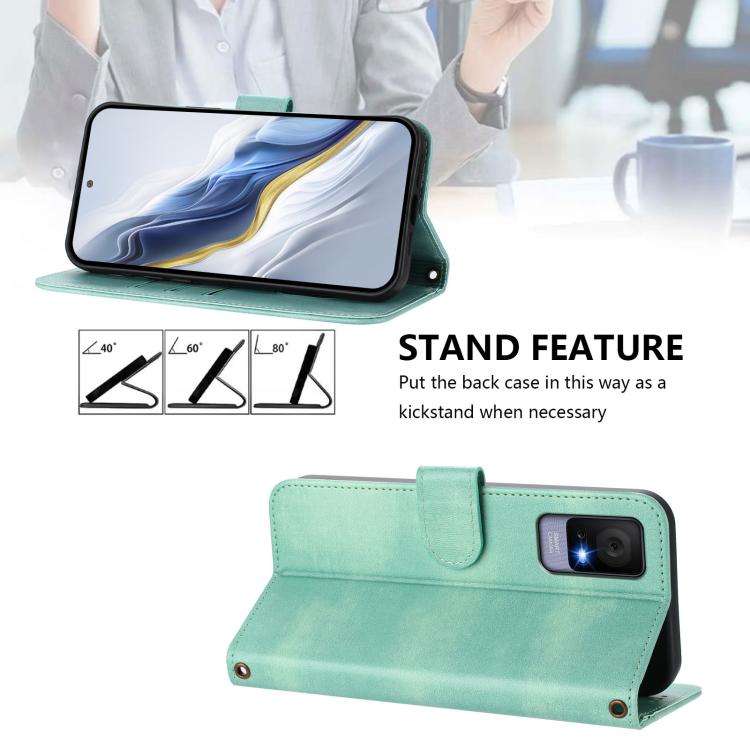 For TCL 405 / 406 / 408 Line Splicing Buckle Retro Leather Phone Case