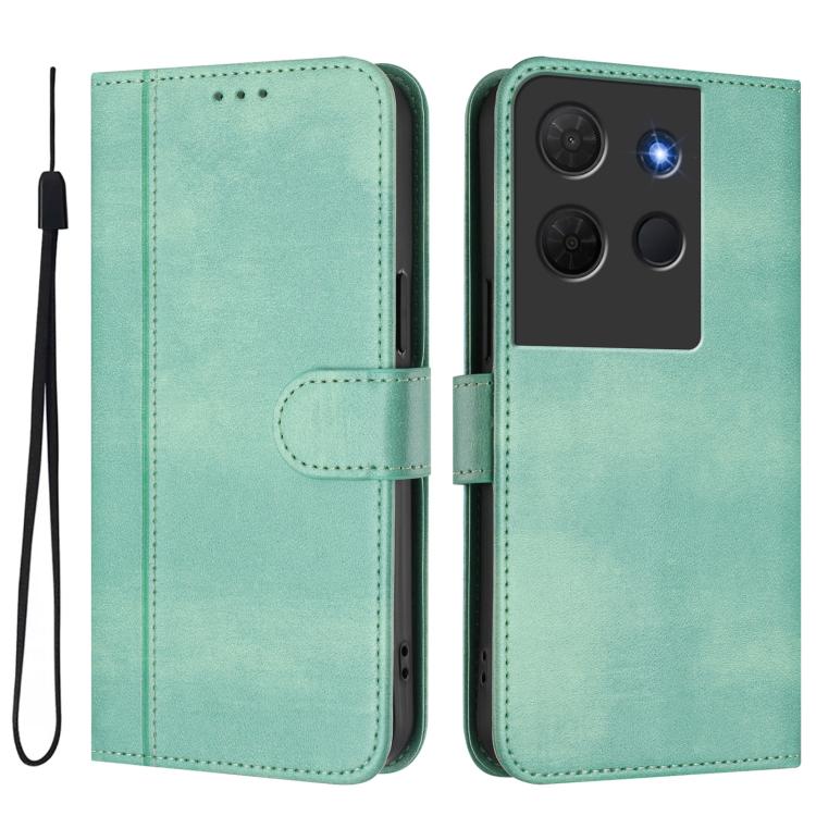For TCL 503 Line Splicing Buckle Retro Leather Phone Case
