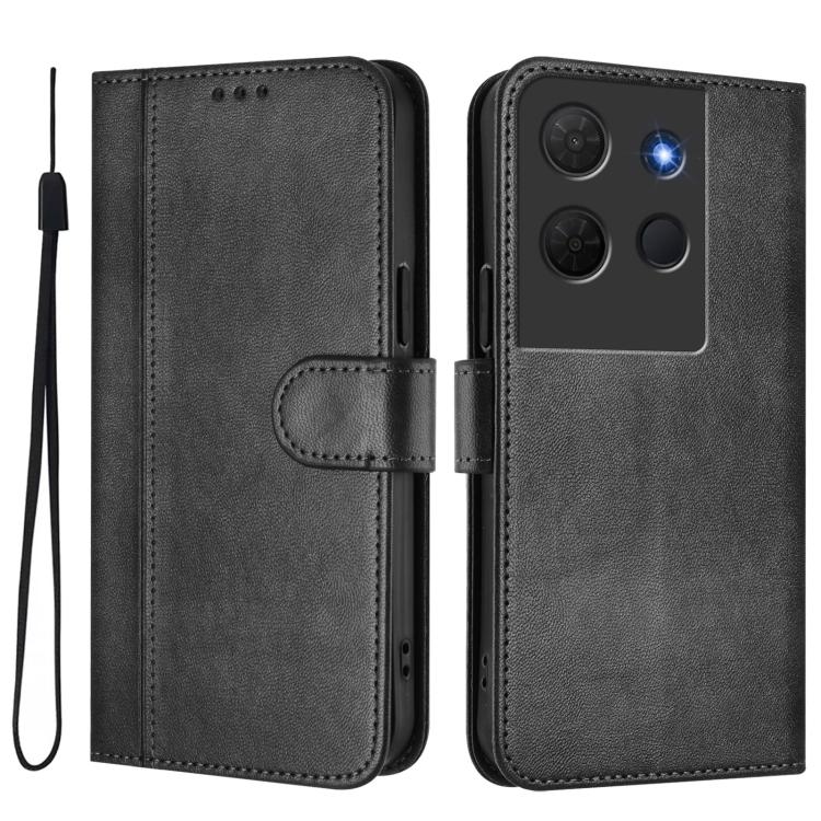 For TCL 503 Line Splicing Buckle Retro Leather Phone Case