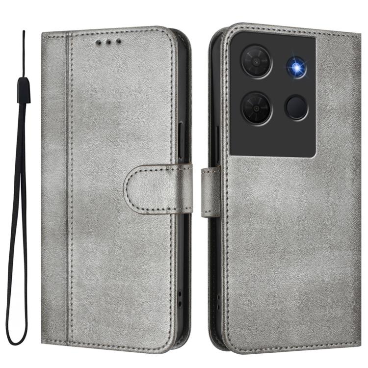 For TCL 503 Line Splicing Buckle Retro Leather Phone Case