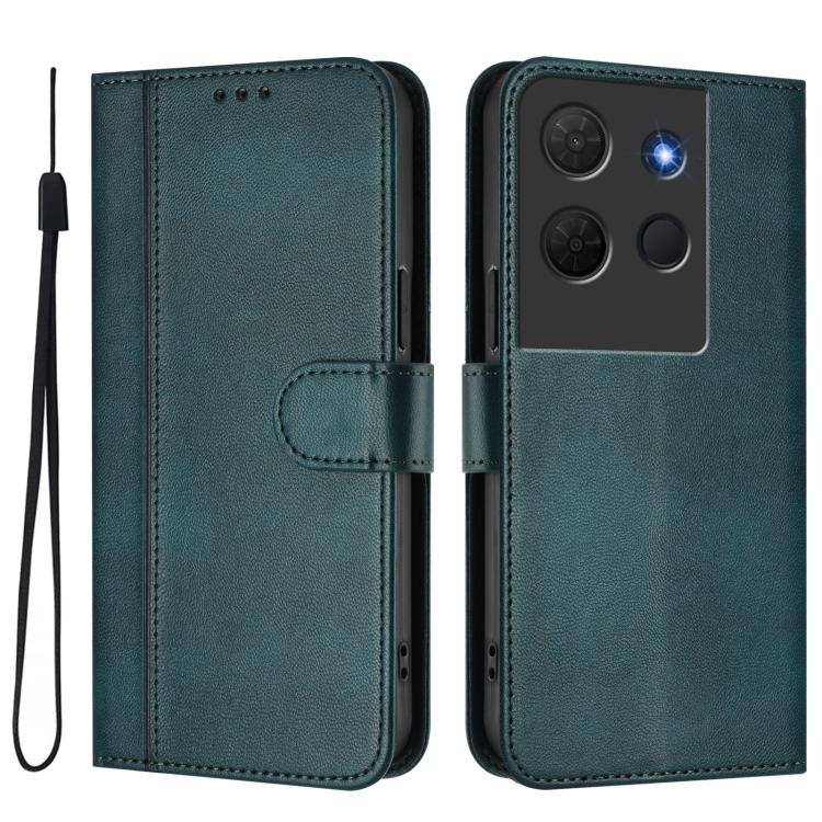 For TCL 503 Line Splicing Buckle Retro Leather Phone Case