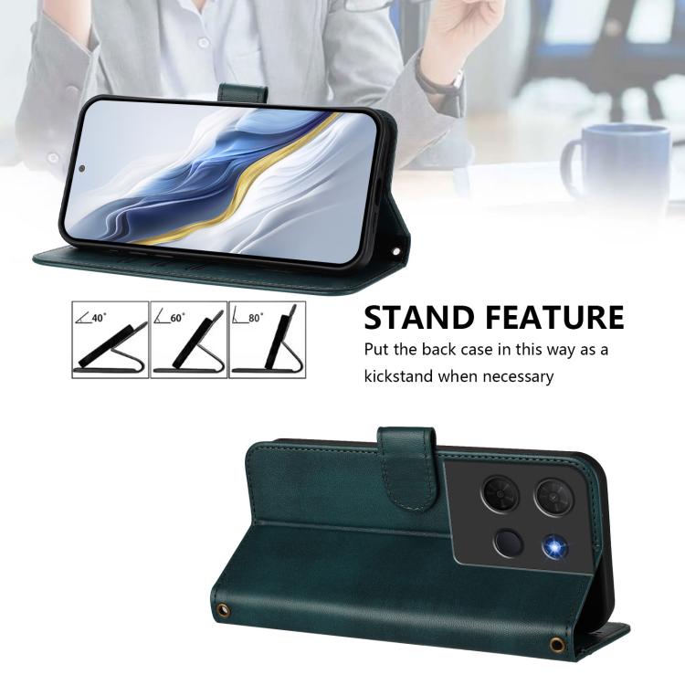 For TCL 503 Line Splicing Buckle Retro Leather Phone Case