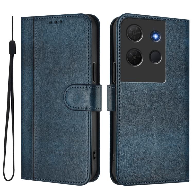For TCL 503 Line Splicing Buckle Retro Leather Phone Case