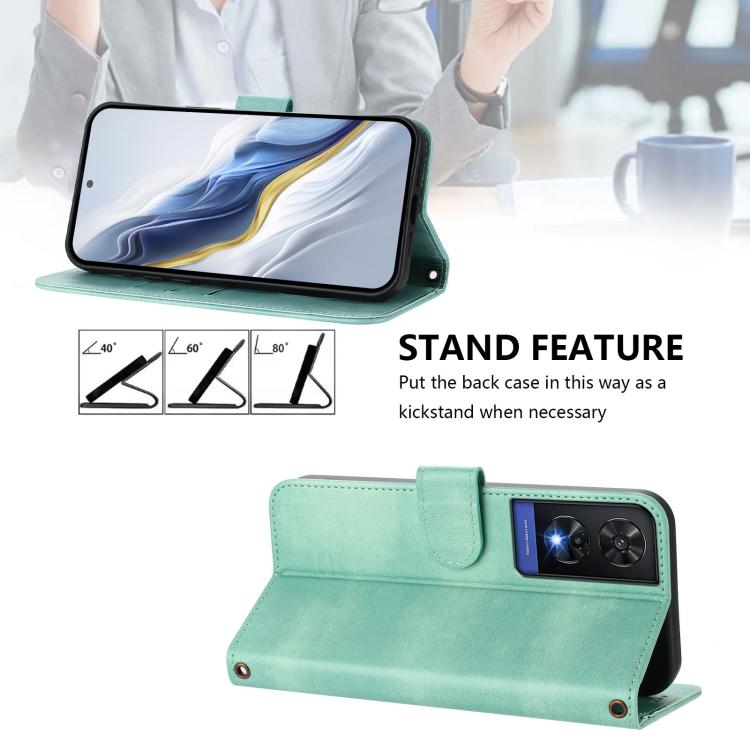 For TCL 505 Line Splicing Buckle Retro Leather Phone Case