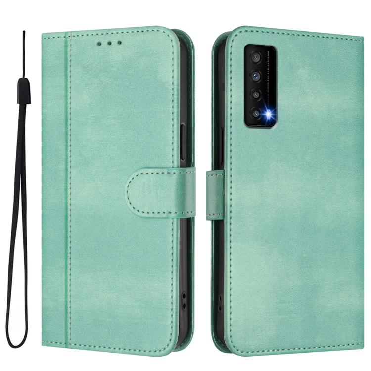 For TCL Stylus 5G Line Splicing Buckle Retro Leather Phone Case