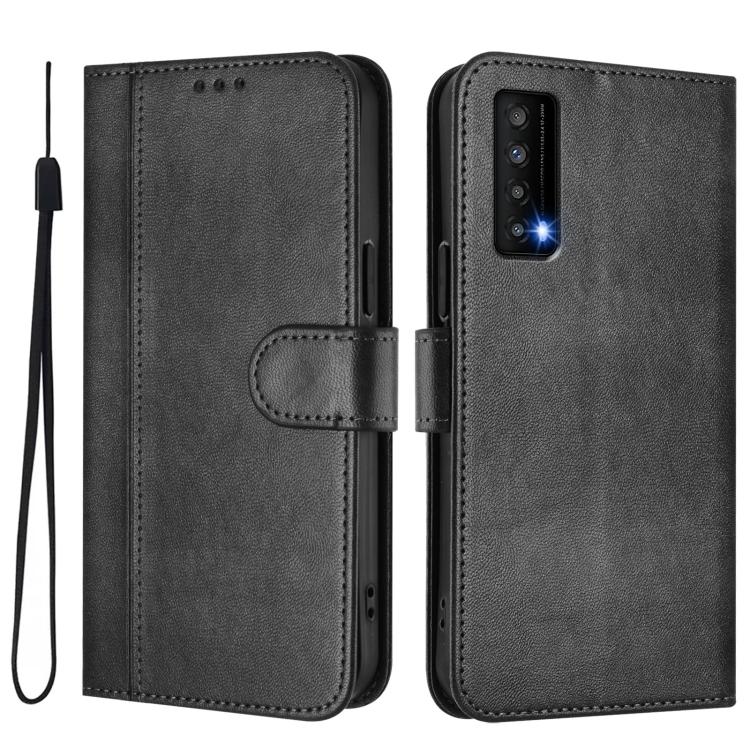 For TCL Stylus 5G Line Splicing Buckle Retro Leather Phone Case