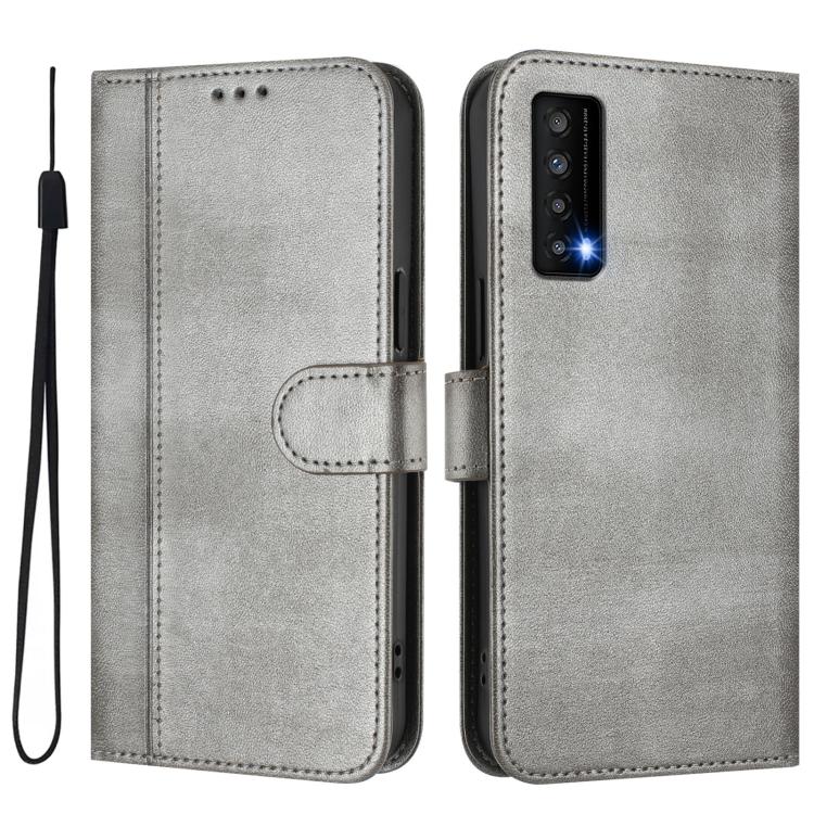 For TCL Stylus 5G Line Splicing Buckle Retro Leather Phone Case
