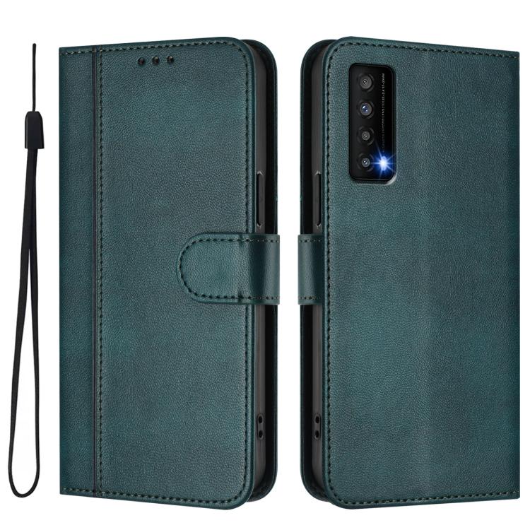 For TCL Stylus 5G Line Splicing Buckle Retro Leather Phone Case
