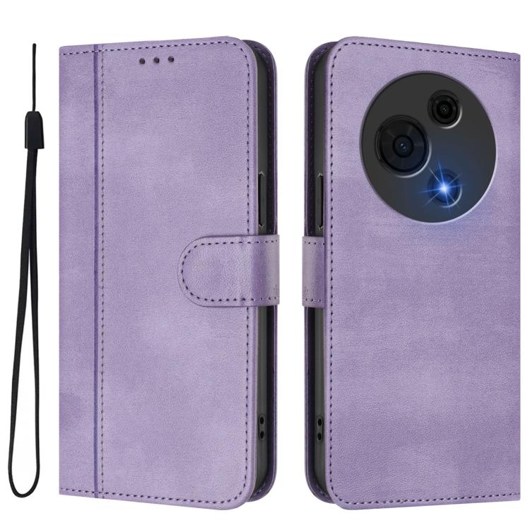 For TCL 60 NxtPaper Line Splicing Buckle Retro Leather Phone Case