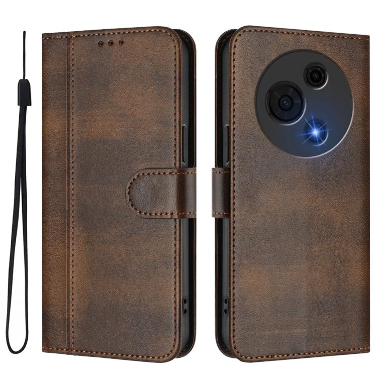 For TCL 60 NxtPaper Line Splicing Buckle Retro Leather Phone Case