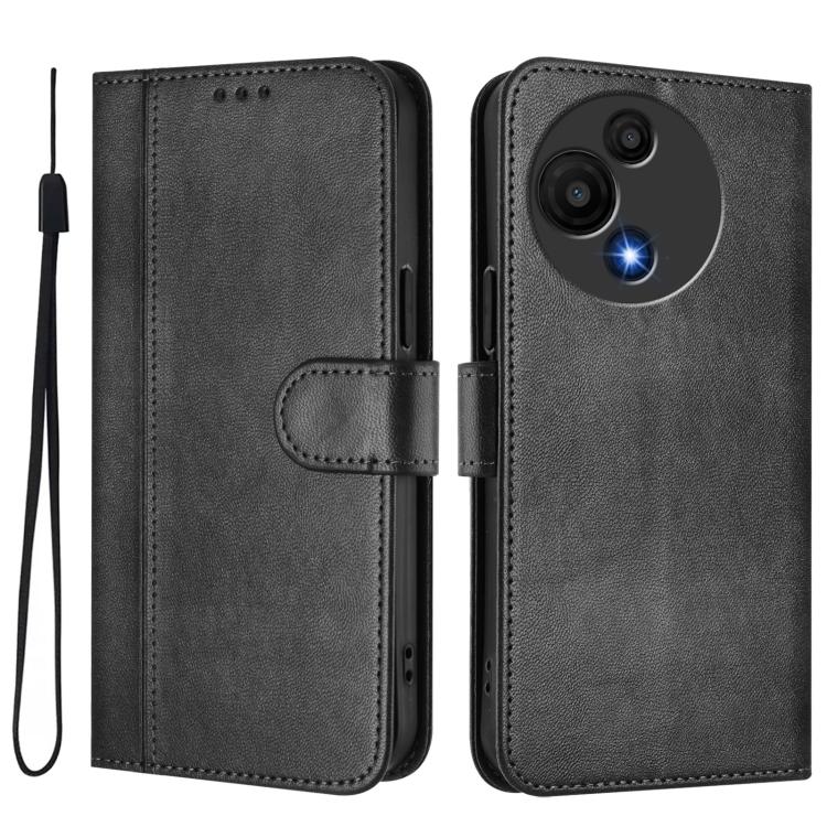 For TCL 605 / 60 SE Line Splicing Buckle Retro Leather Phone Case