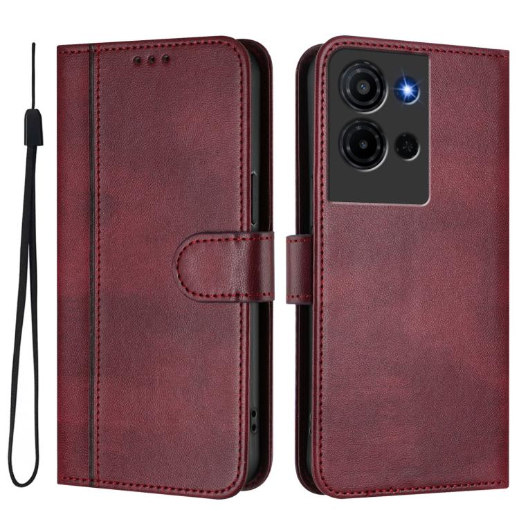 For TCL K32 5G / K33 5G Line Splicing Buckle Retro Leather Phone Case