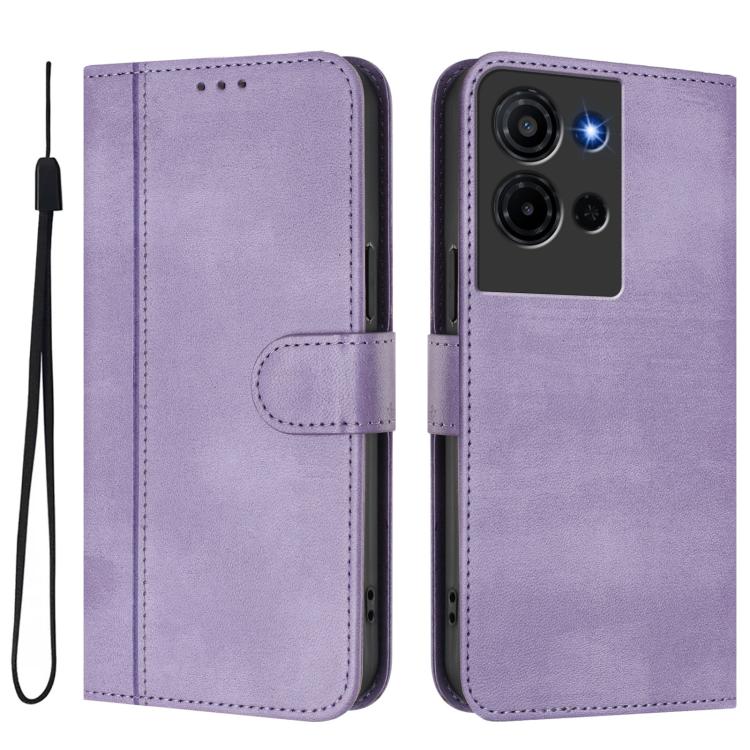 For TCL K32 5G / K33 5G Line Splicing Buckle Retro Leather Phone Case