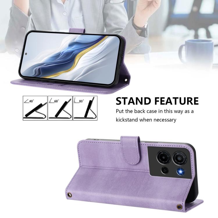 For TCL K32 5G / K33 5G Line Splicing Buckle Retro Leather Phone Case