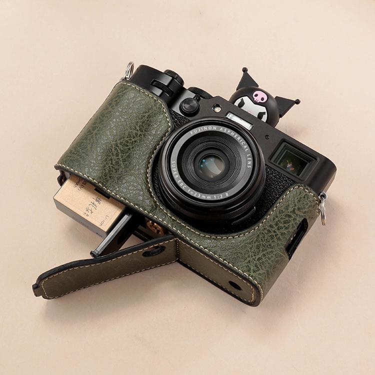 For FUJIFILM X100VI Buffalo Texture PU Leather Camera Half Case Base