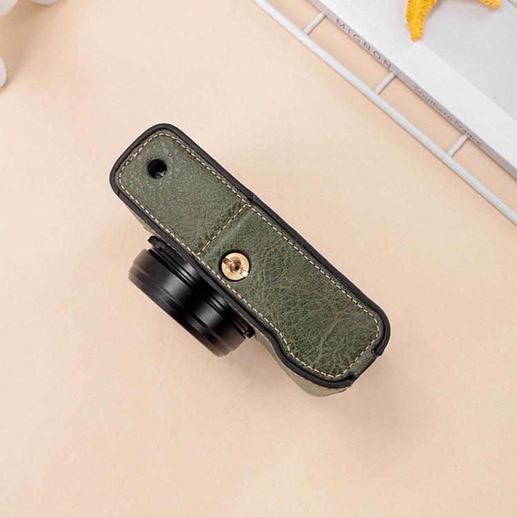 For FUJIFILM X100VI Buffalo Texture PU Leather Camera Half Case Base